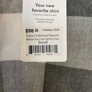 Marine Layer buffalo check pullover size s NWT